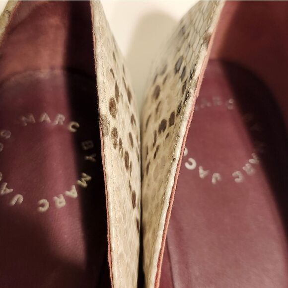 Marc by Marc Jacobs Snake Print Leather Mary Jane Pointy Flats Sz.8/38 Ret.$379 - Picture 5 of 8